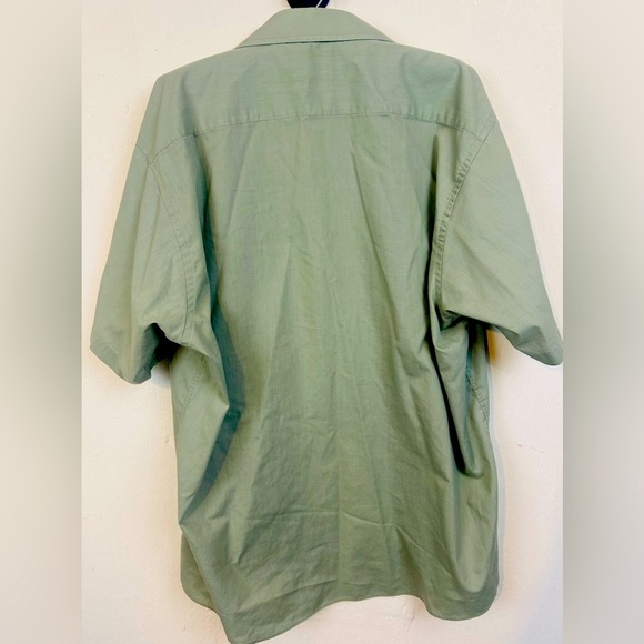 Pierre Cardin Green Short Sleeve Button Down Shirt, 17.5 8/8 - Picture 4 of 4